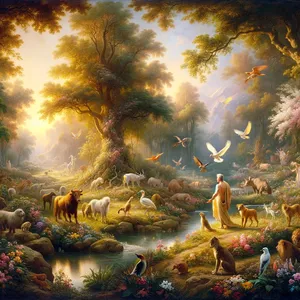 19. Viešpats Dievas suformavo iš žemės visus lauko gyvūnus ir visus dangaus paukščius, ir atvedė juos prie žmogaus, kad matytų, kaip jis juos pavadins; ir kaip žmogus pavadins kiekvieną gyvą padarą, toks bus jo vardas.