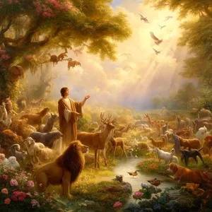 20. Taip žmogus pavadino visus galvijus, dangaus paukščius ir visus lauko gyvūnus; bet žmogui nebuvo rasta pagalbininko, tinkamo jam.