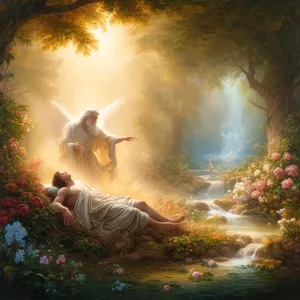 21. Viešpats Dievas nusiuntė gilią miegą ant žmogaus; ir kai jis miegojo, paėmė vieną iš jo šonkaulių ir uždarė tą vietą su kūnu.