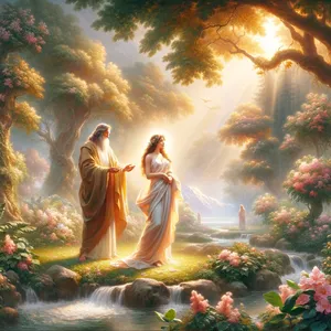 22. Viešpats Dievas padarė moterį iš šonkaulio, kurį paėmė iš žmogaus, ir atvedė ją prie žmogaus.