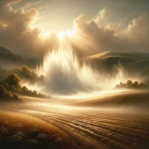 6. Bet garas kilo iš žemės ir drėkino visą žemės paviršių.