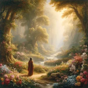 8. Viešpats Dievas pasodino sodą Edene, rytuose, ir ten įkurdino žmogų, kurį suformavo.