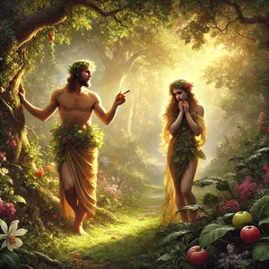 12. Žmogus atsakė: Moteris, kurią tu man davei būti su manimi, ji man davė nuo medžio, ir aš valgiau.