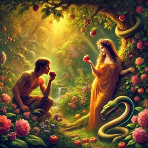 6. Ir moteris pamatė, kad medis buvo geras maistui, malonus akiai ir geidžiamas, kad įgytų išminties; ji paėmė jo vaisių ir valgė; davė ir savo vyrui, kuris buvo su ja, ir jis valgė.