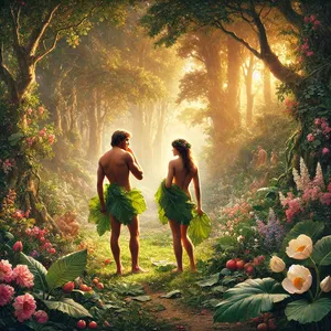 7. Tada jų abiejų akys atsivėrė, ir jie suprato, kad jie nuogi; jie susiuvė figmedžio lapus ir pasidarė juostas.