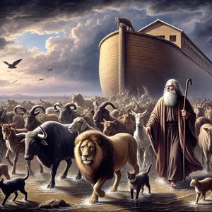 19. Į laivą įvesk iš visų gyvūnų po du, kad jie liktų gyvi kartu su tavimi; patiną ir patelę jie bus.