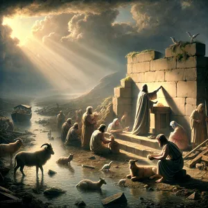 20. Nojus pastatė aukurą Viešpačiui, paėmė iš visų švarių gyvūnų ir iš visų švarių paukščių ir aukojo deginamąsias aukas aukurui.