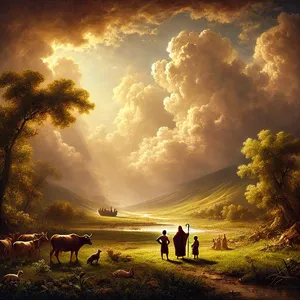 1. Dievas palaimino Nojų ir jo sūnus ir tarė jiems: „Būkite vaisingi, dauginkitės ir pripildykite žemę.