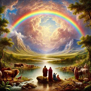 11. Aš sudarau savo sandorą su jumis: niekada daugiau nebebus sunaikinta jokia gyva būtybė potvyniu, ir niekada daugiau nebebus potvynio, kuris sunaikintų žemę.“