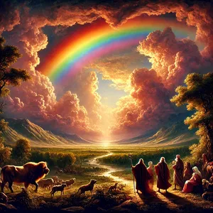 12. Dievas tarė: „Štai sandoros ženklas, kurį aš duodu tarp savęs ir jūsų bei visų gyvų būtybių, esančių su jumis, visiems būsimiems kartoms: