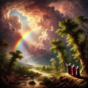 14. Kai sukelsiu debesį virš žemės, lankas pasirodys debesyse,